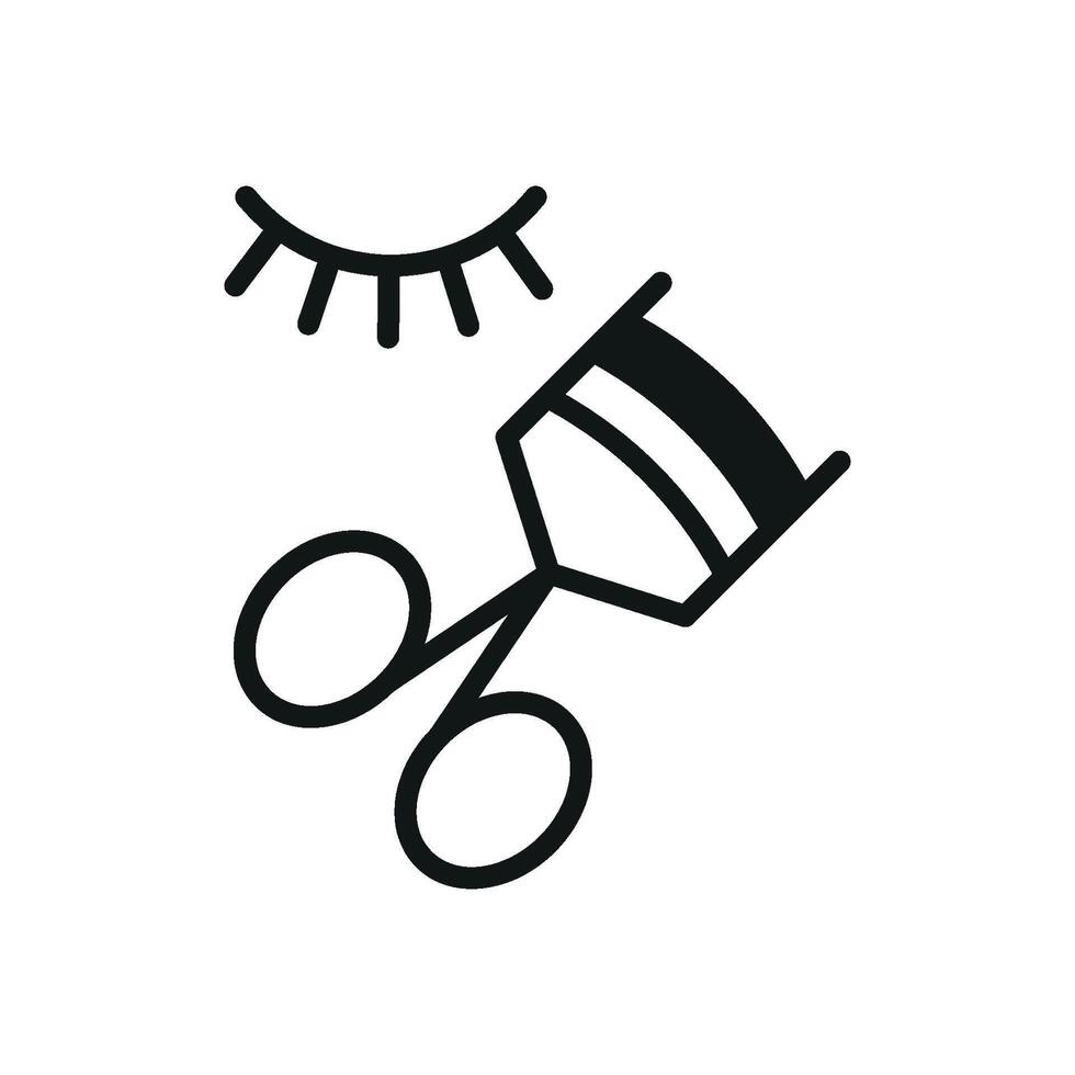 A modern and simple graphic representation of an eyelash curl beauty icon vector
