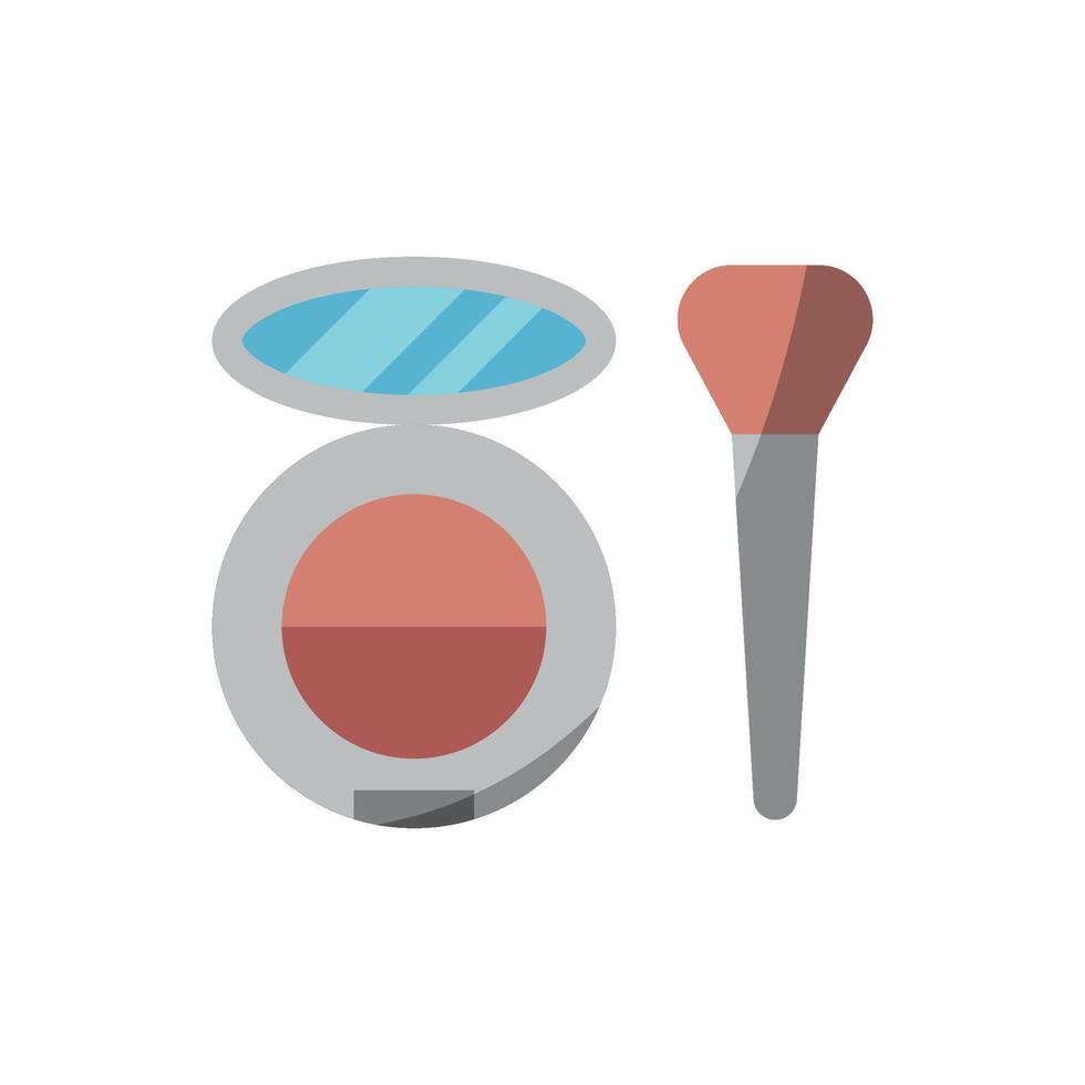 A bold yet minimalistic graphic design for a blush compact makeup beauty icon vector