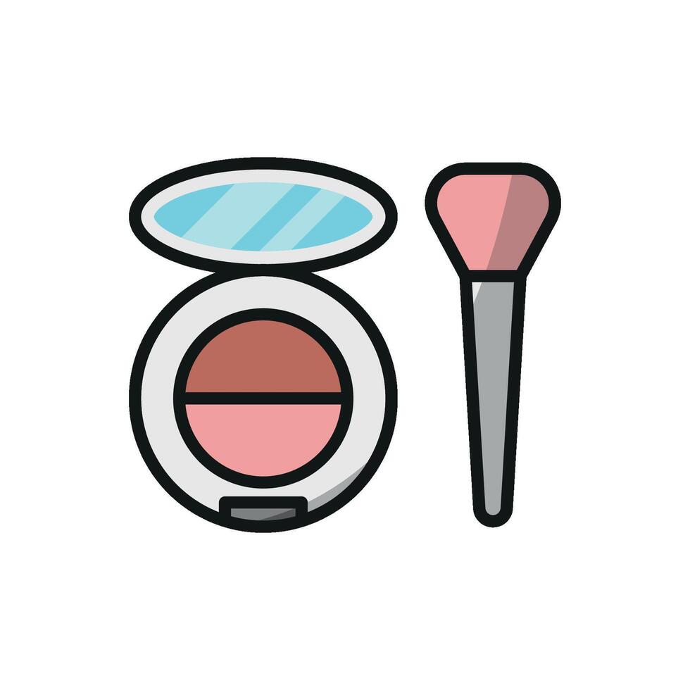 A fresh and simple representation of a blush compact makeup beauty icon vector