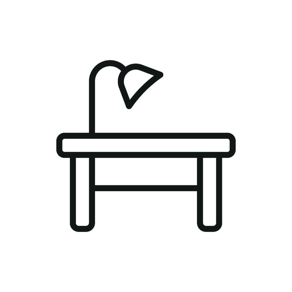 Simple and stylish study desk icon showcasing a sleek modern approach vector