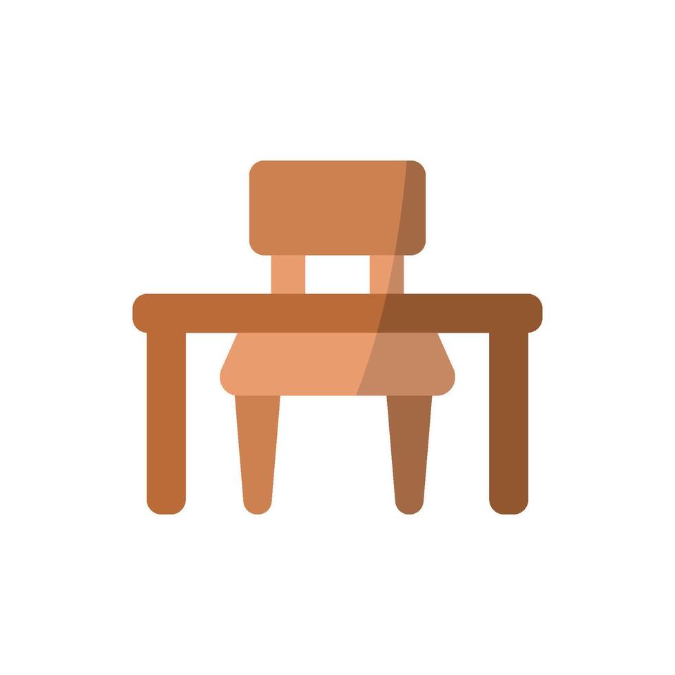 A clean and contemporary graphic representation of a study desk icon vector