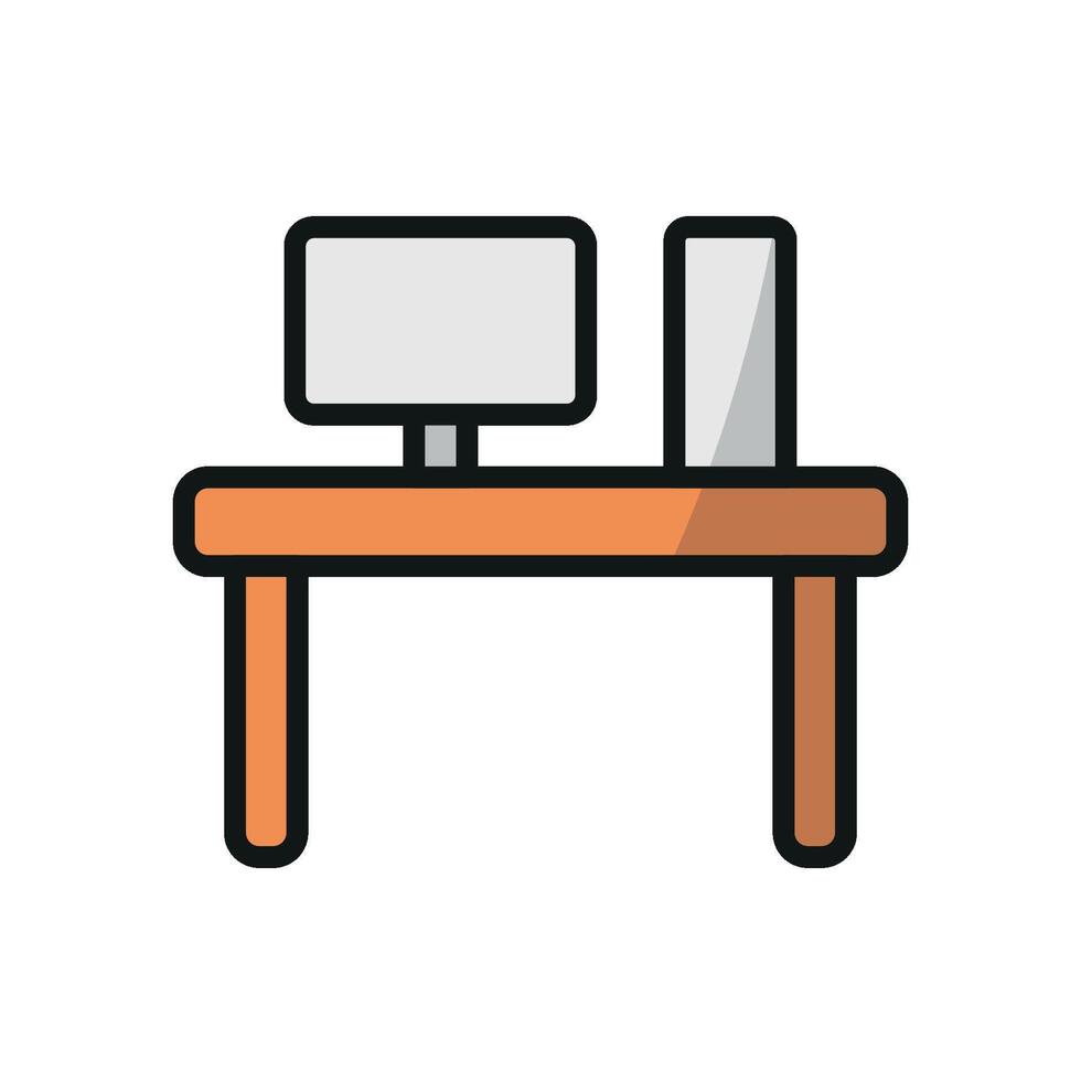 Study desk icon crafted with a minimalist and modern design concept vector