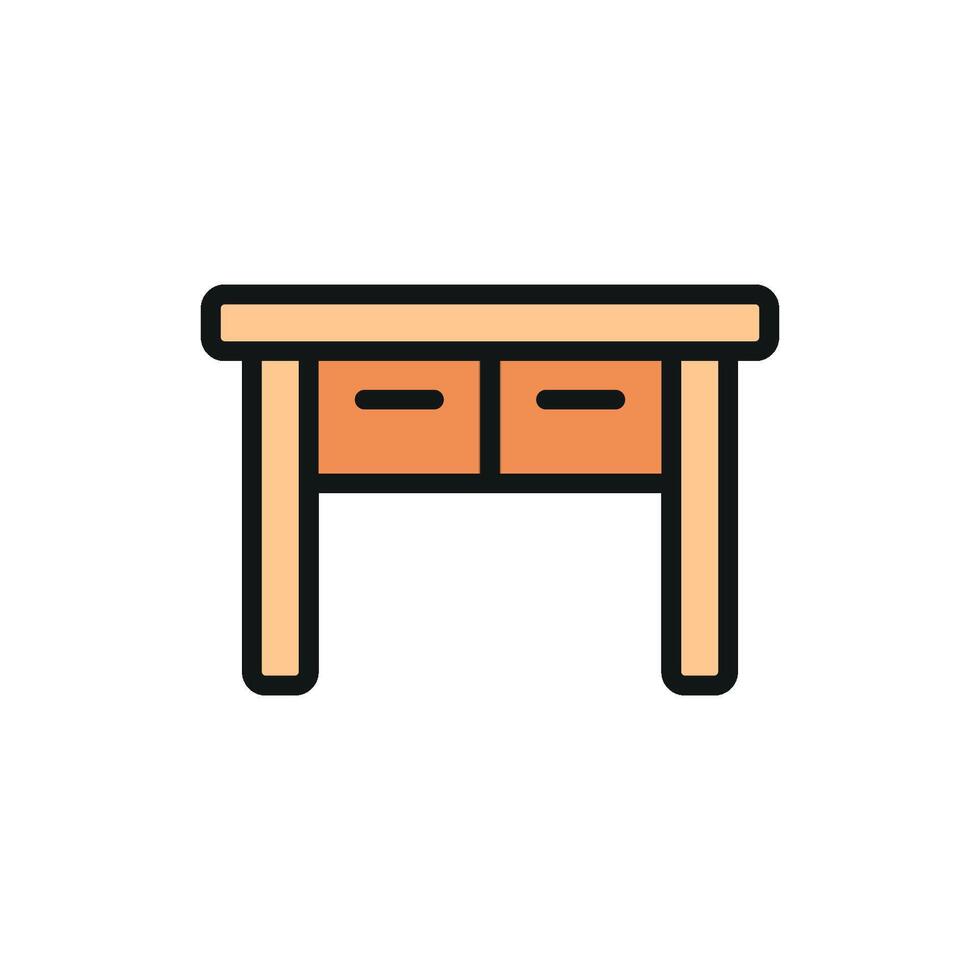 A sleek and functional study desk icon crafted with clean lines and style vector