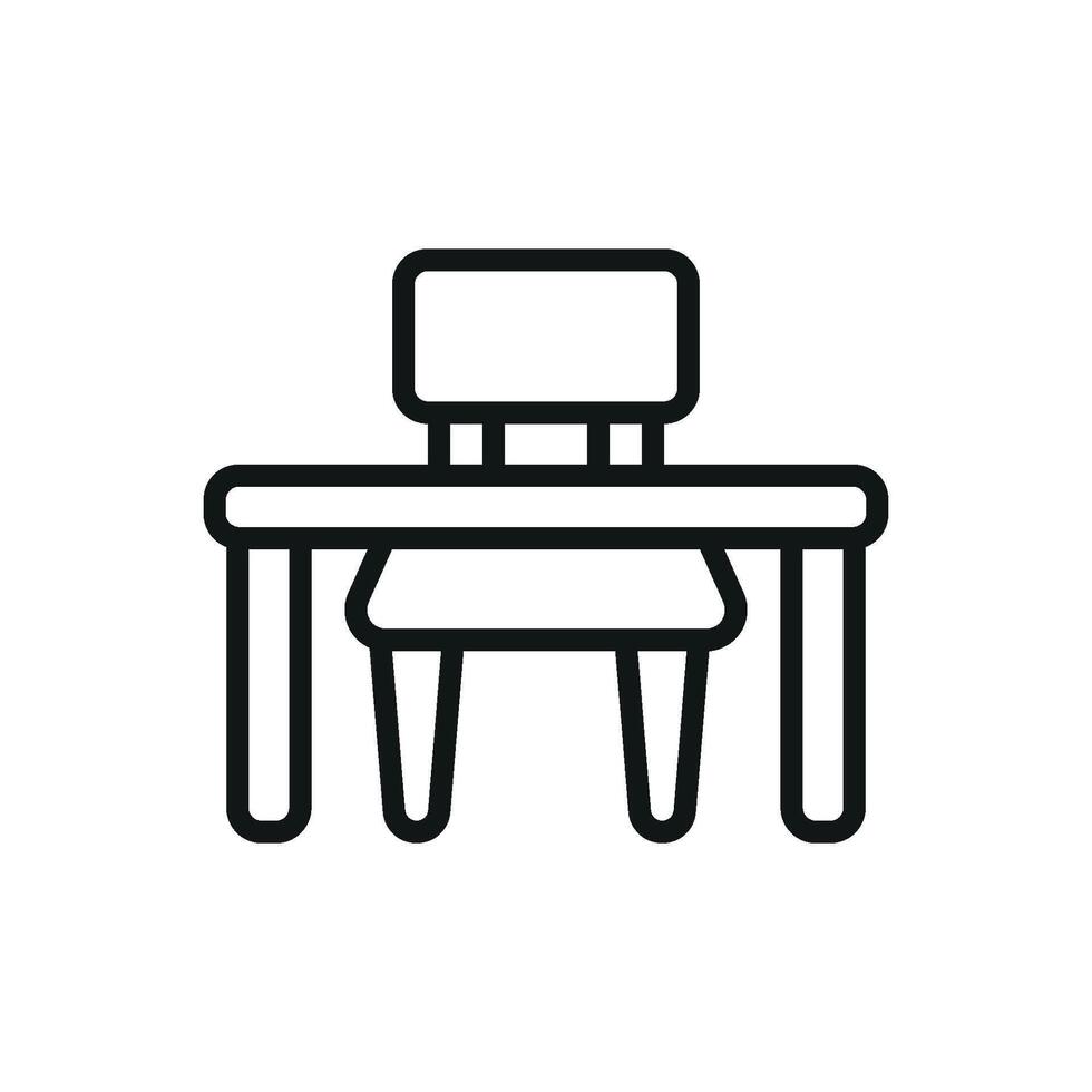 Stylish and contemporary study desk icon featuring a clean and elegant concept vector
