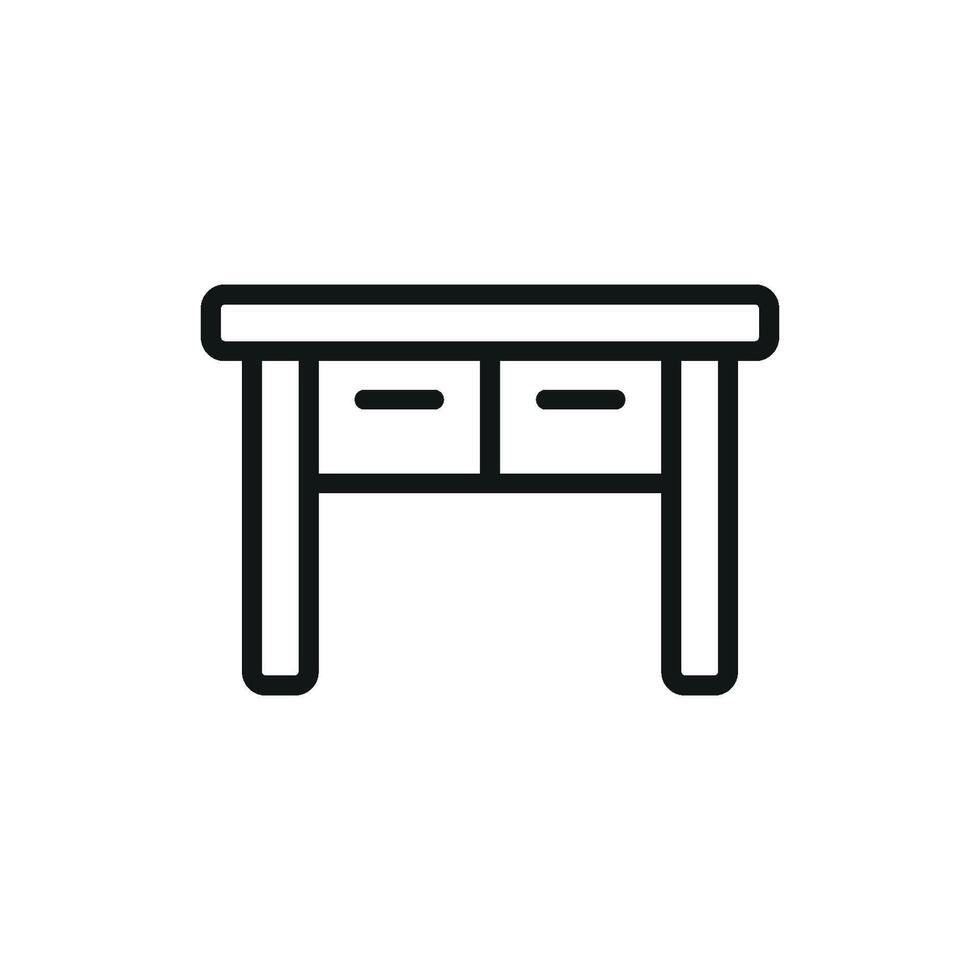 Study desk icon showcasing practicality with a minimalist and modern approach vector