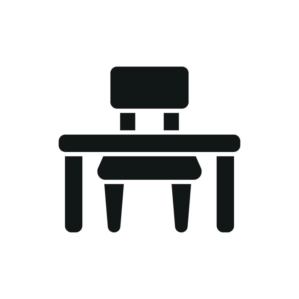 A modern study desk icon emphasizing minimalism and utility in design vector