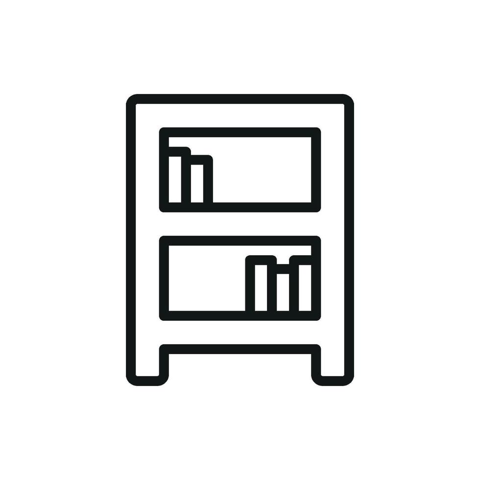 A fresh and clean graphic design for a contemporary bookshelf icon vector