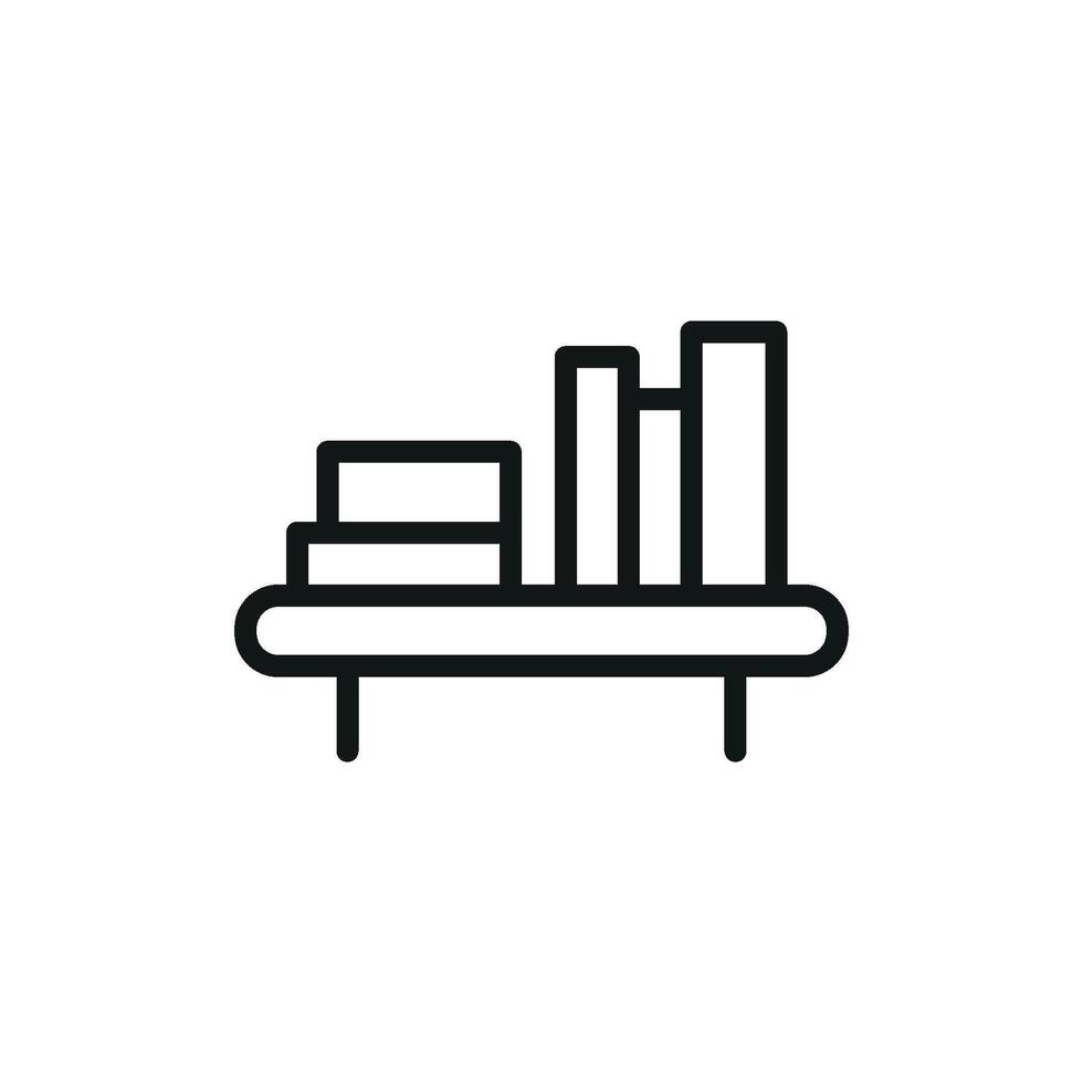 Sophisticated and elegant bookshelf icon created with a modern graphic aesthetic vector