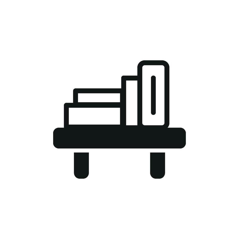 A polished and stylish representation of a bookshelf icon in a modern style vector