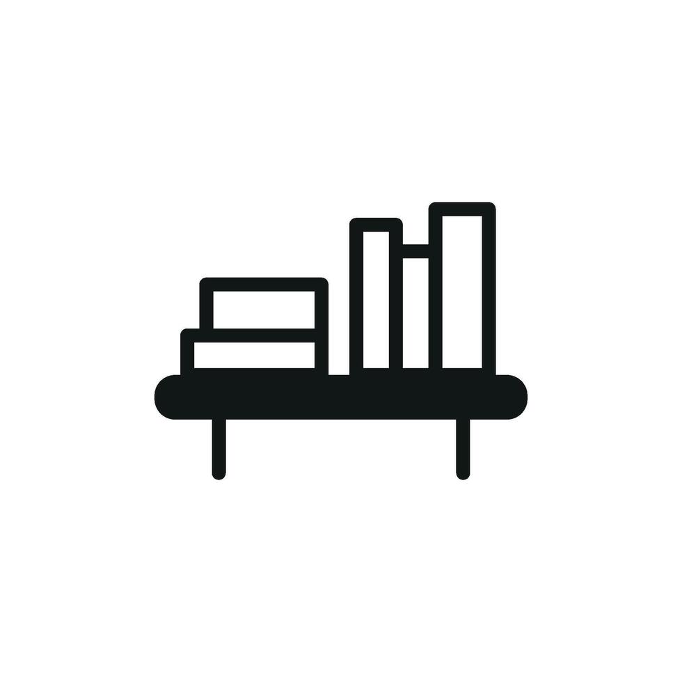 A streamlined and refined design for a contemporary bookshelf icon concept vector