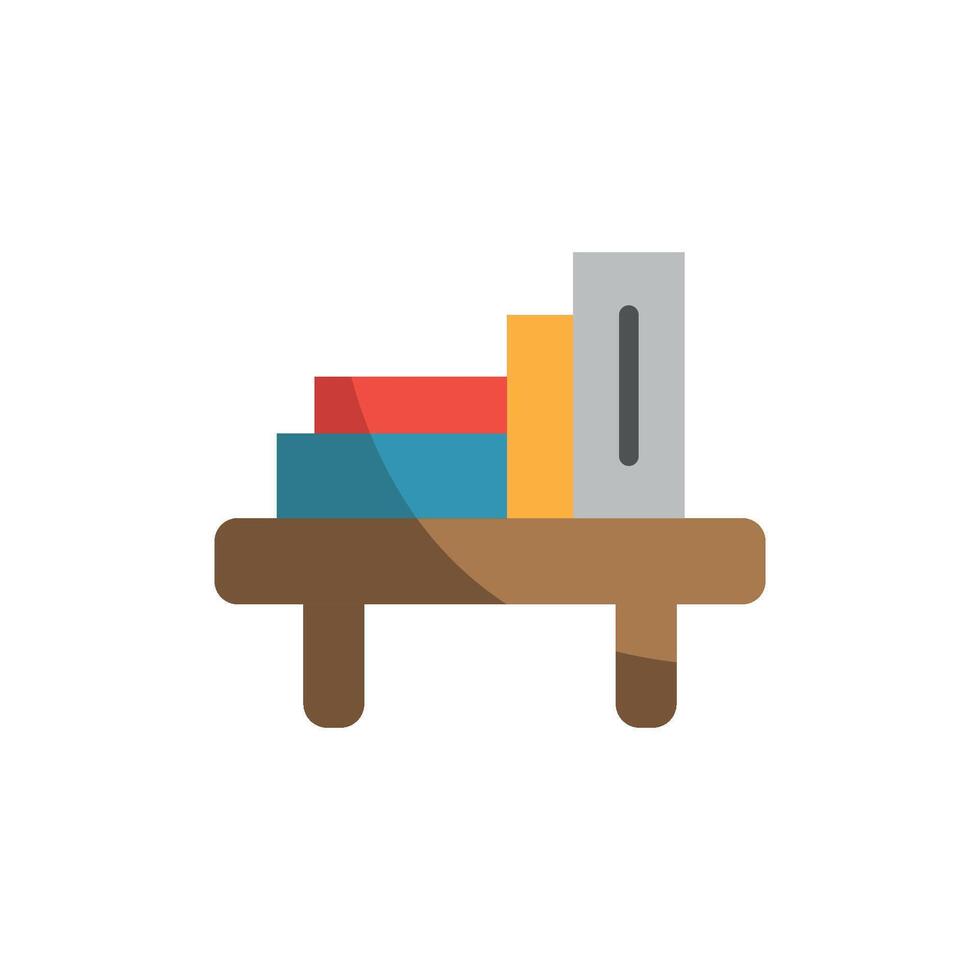 Bookshelf icon showcasing practicality with a minimalist and modern approach vector