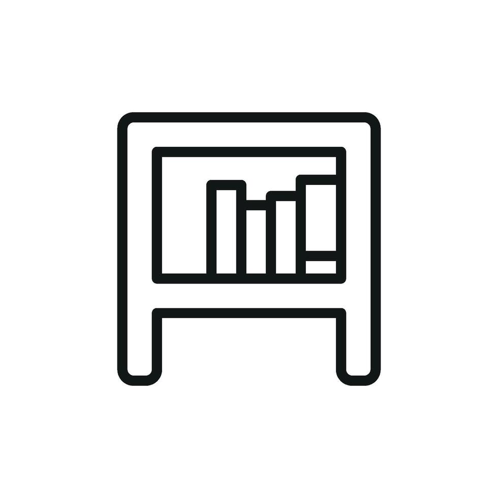 Simple yet bold bookshelf icon representing a modern graphic aesthetic vector