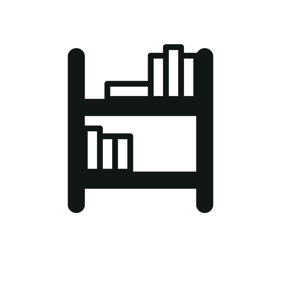 A visually balanced bookshelf icon created with a modern minimalist touch vector