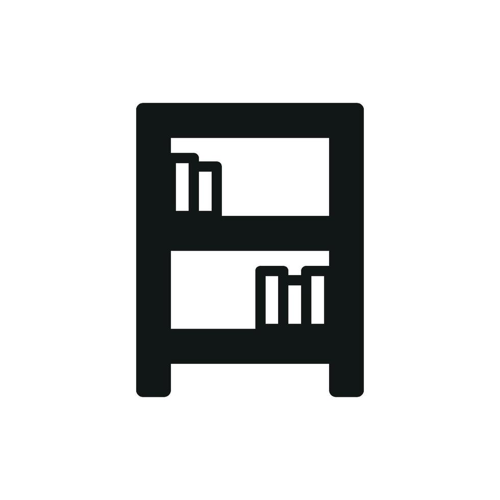 Bookshelf icon featuring a contemporary design with sleek and clean visuals vector