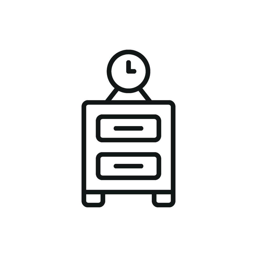 Minimalist bedside table icon highlighting a clean and functional design vector