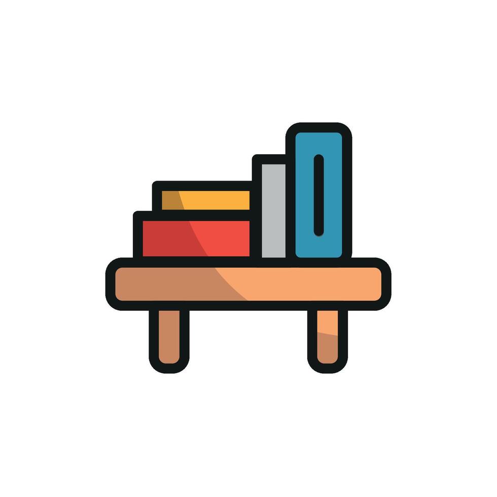 An elegant bookshelf icon designed with a focus on simplicity and style vector