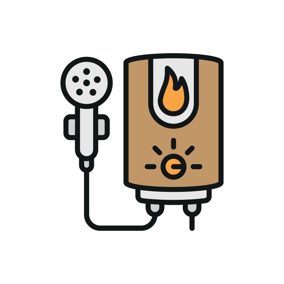 Water heater icon design features a simple and modern concept graphic vector