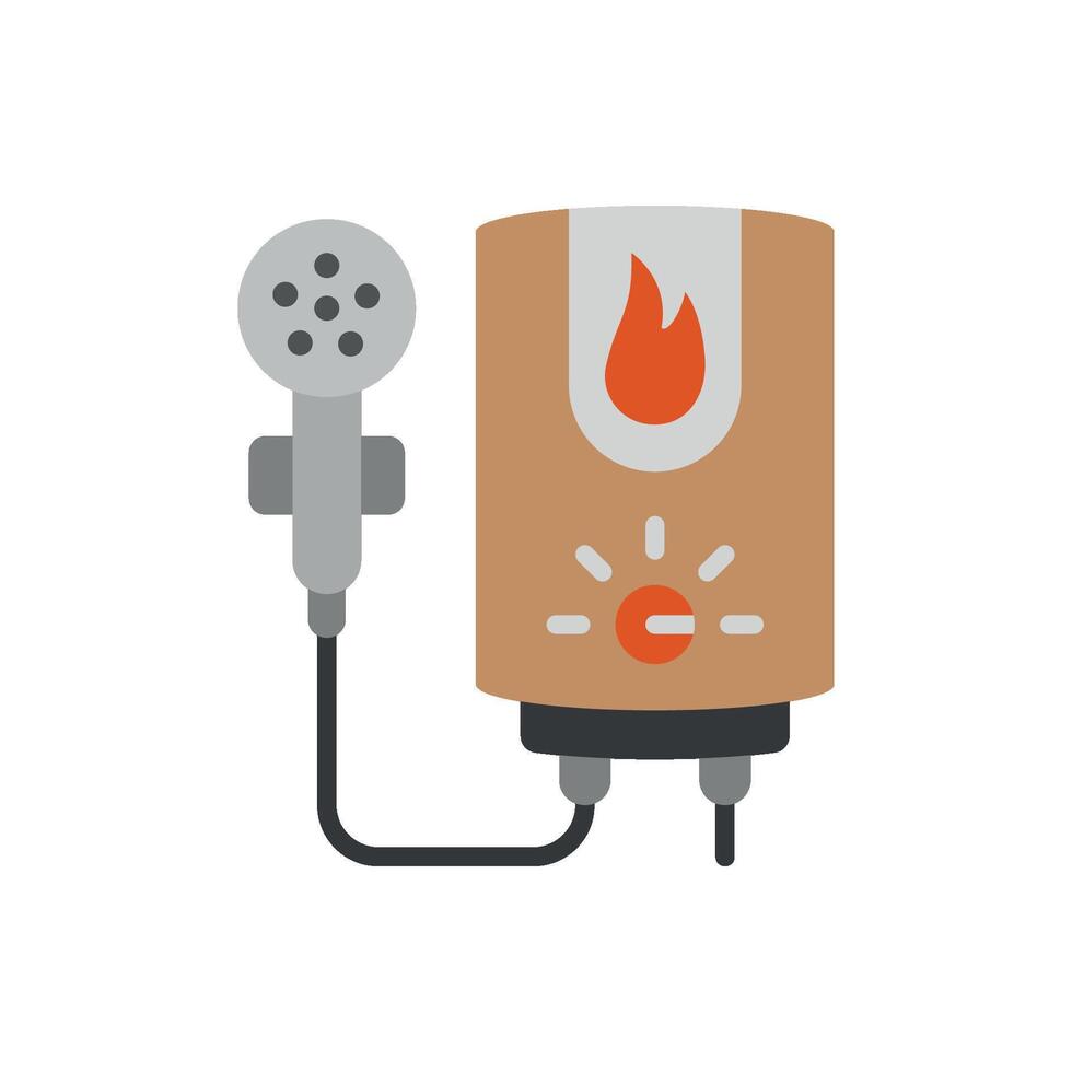 The water heater icon design features a sleek, minimalist concept graphic vector