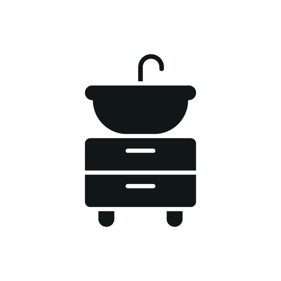 A fresh and clean graphic design for a contemporary sink set icon vector