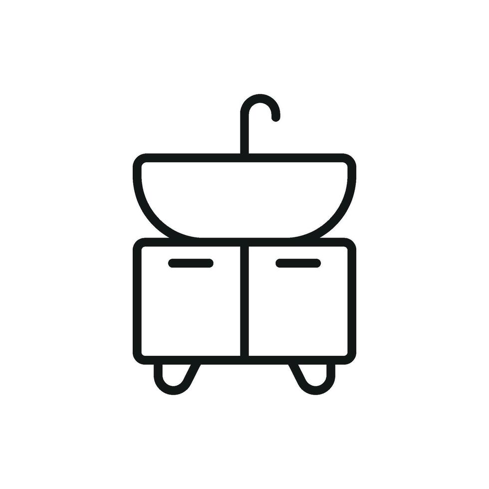 Sink set icon featuring a simple and modern concept with sleek lines vector