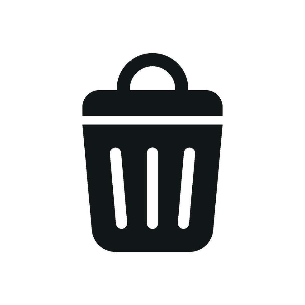 Trash bin icon featuring a simple and modern concept with sleek lines vector