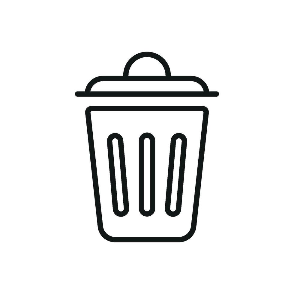 Trash bin icon showcasing practicality with a minimalist and modern approach vector