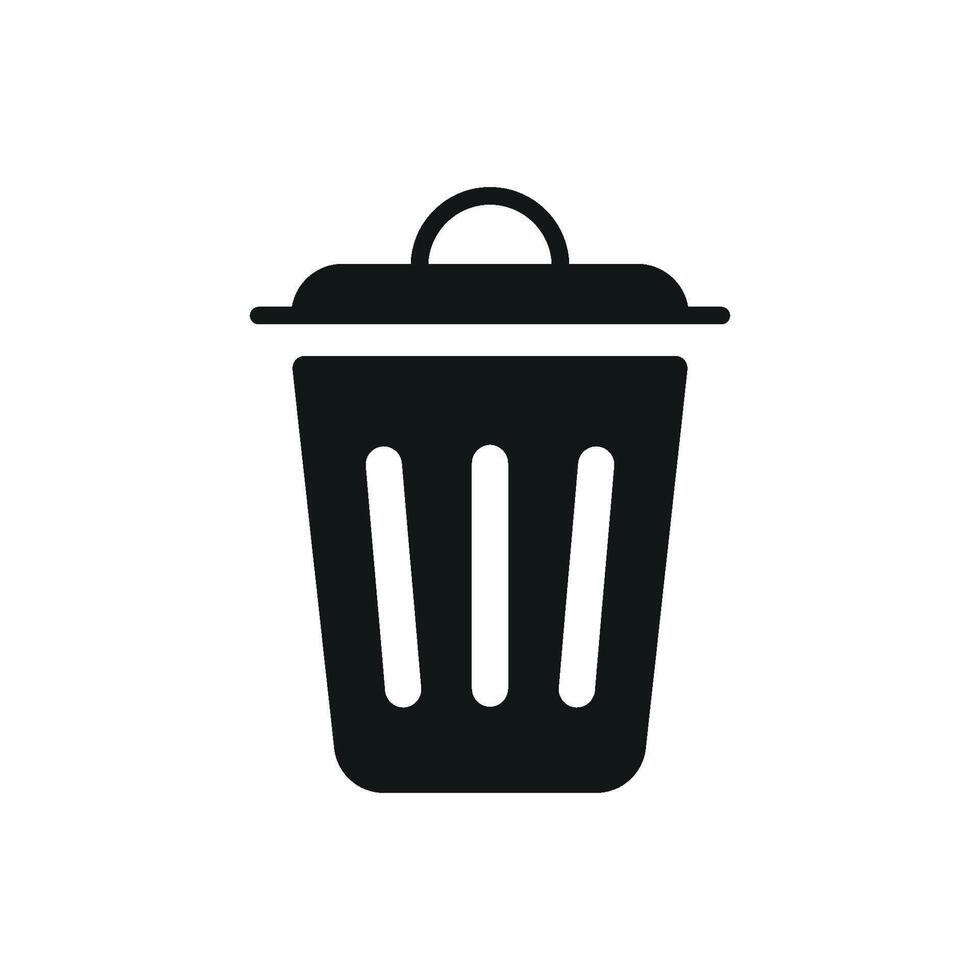 A polished and stylish representation of a trash bin icon in a modern style vector