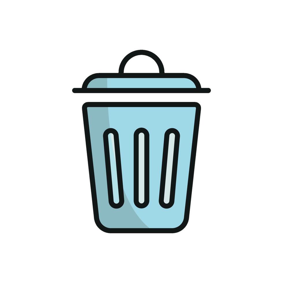 A streamlined and refined design for a contemporary trash bin icon concept vector