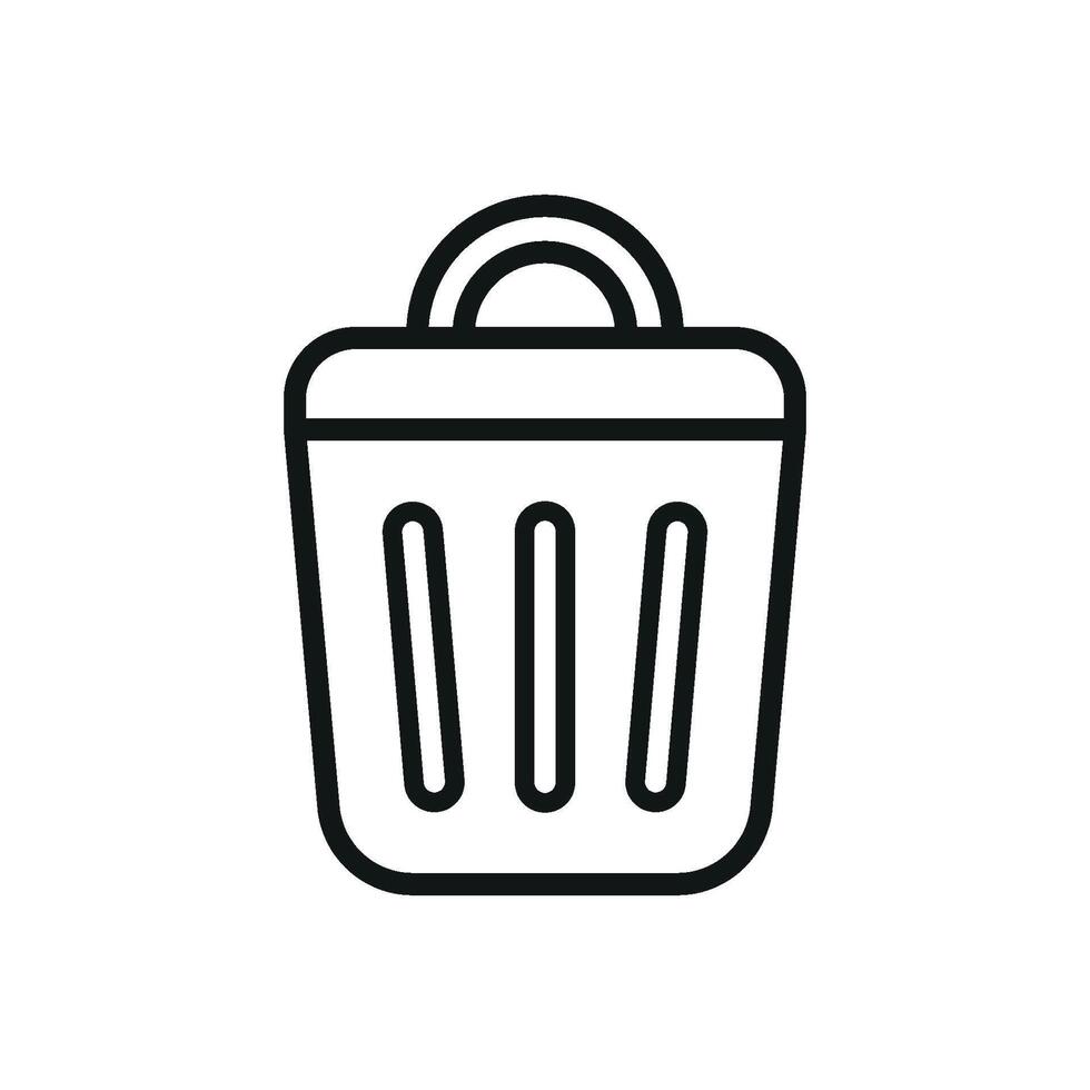 Minimalist trash bin icon highlighting a clean and functional design vector