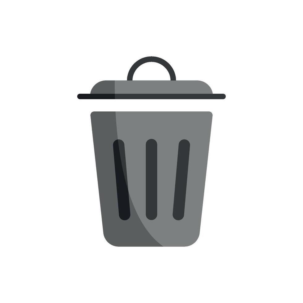 Simple and stylish trash bin icon showcasing a modern vector