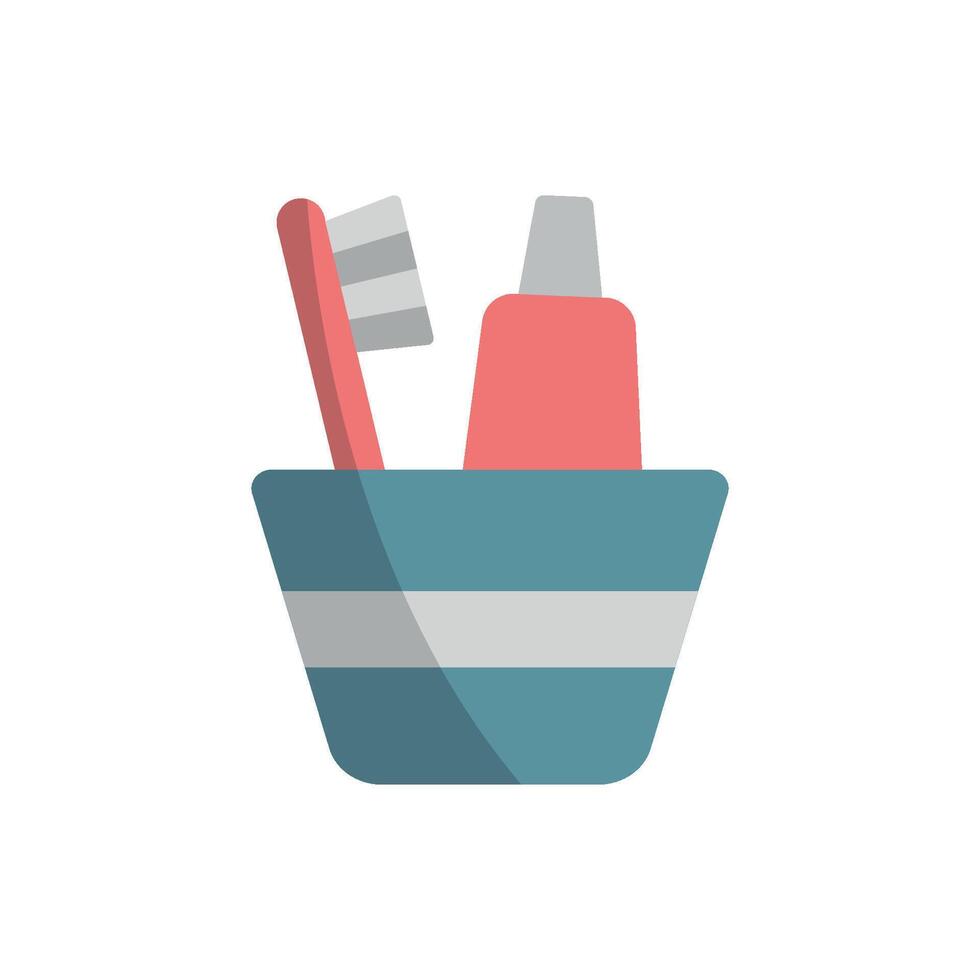 Modern toothpaste and toothbrush set icon showcasing a clean and contemporary design vector