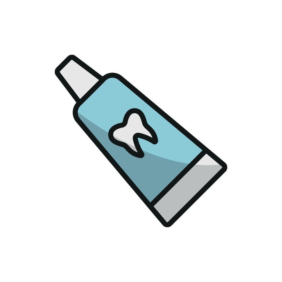A clean and contemporary graphic representation of a toothpaste icon vector