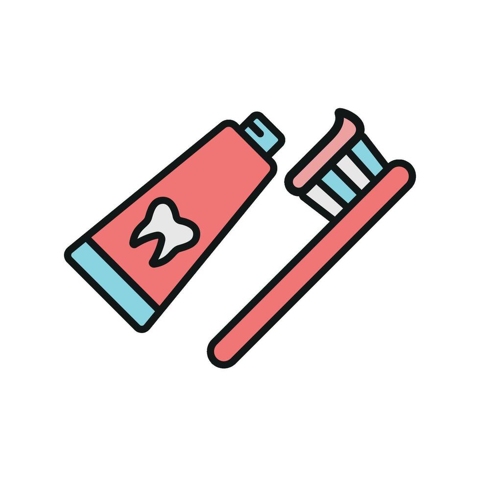 Simple and stylish toothpaste and brush icon showcasing a modern design approach vector