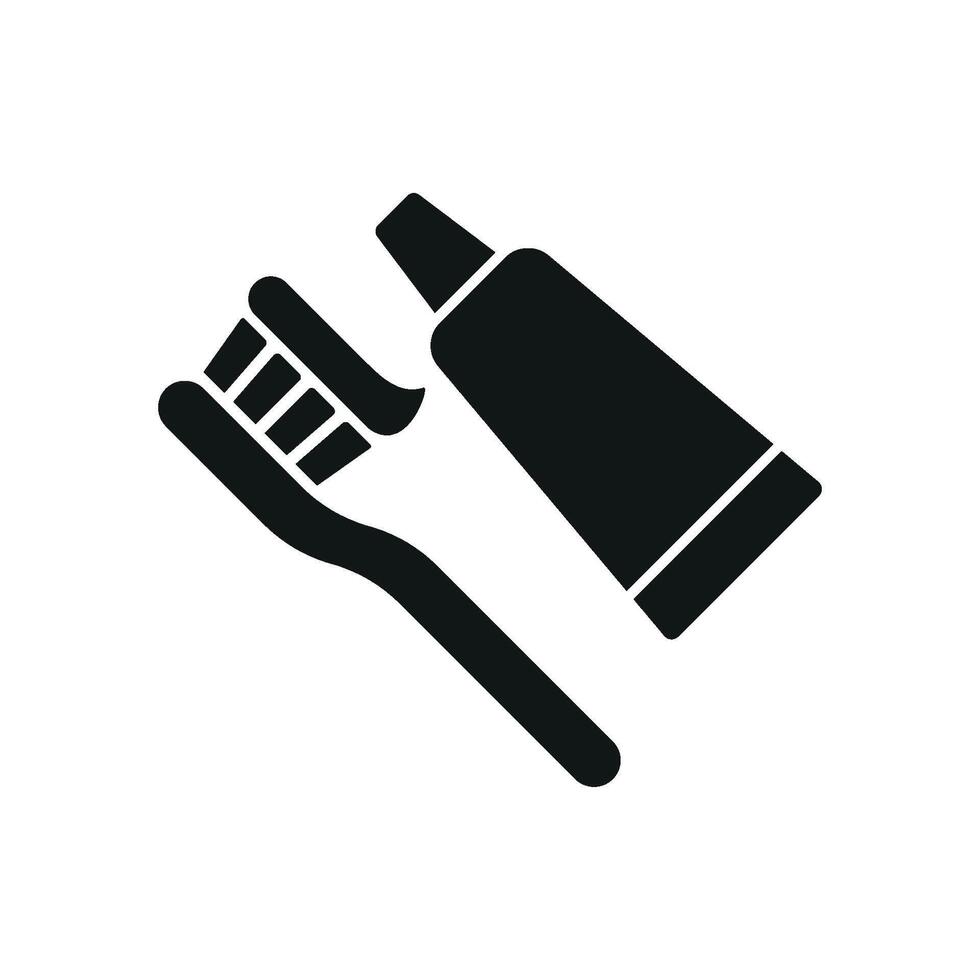 A fresh and clean graphic design for a contemporary toothpaste and brush icon vector