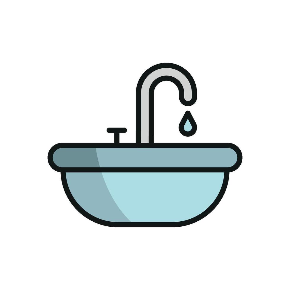 The sink icon design embodies a clean and minimalist concept graphic vector