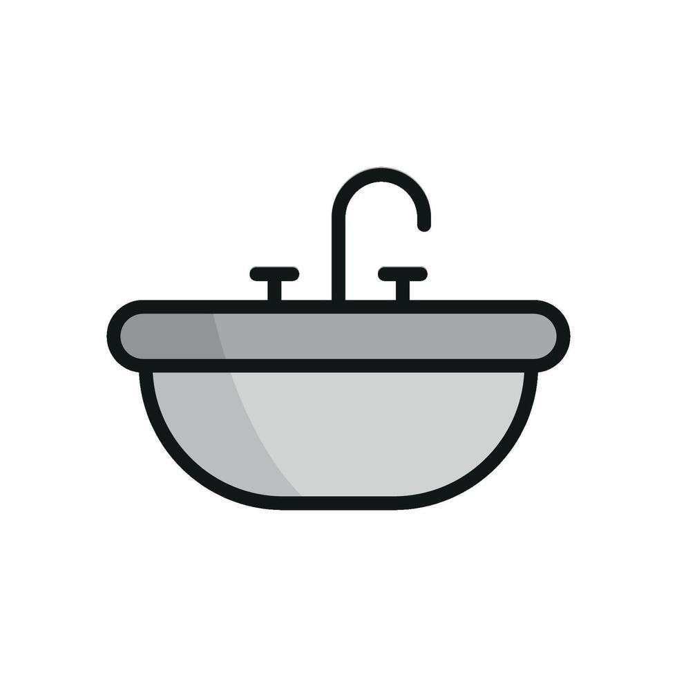 Sink icon design incorporates a sleek and modern concept graphic vector