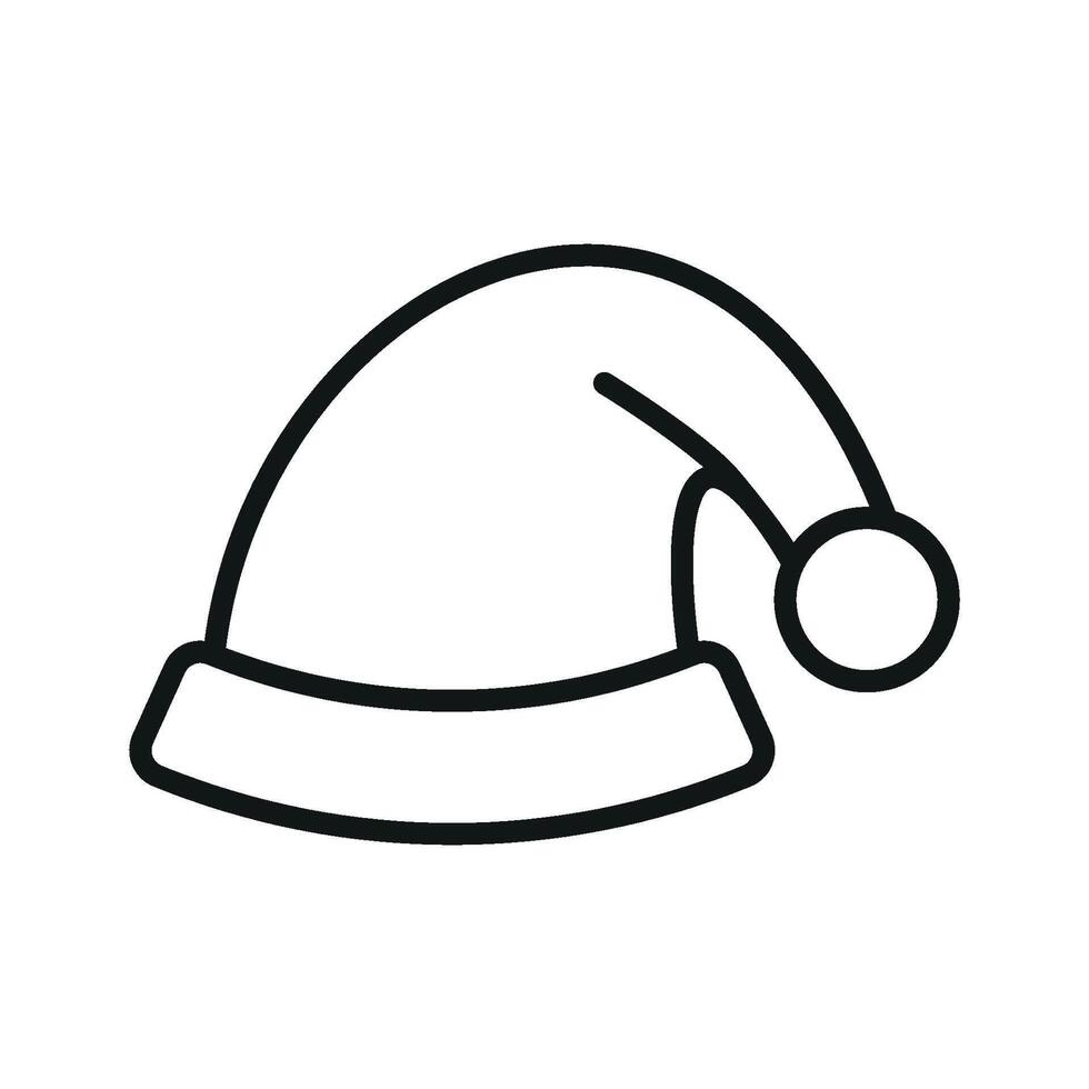A clean, modern concept graphic defines the Santa hat Christmas icon design vector