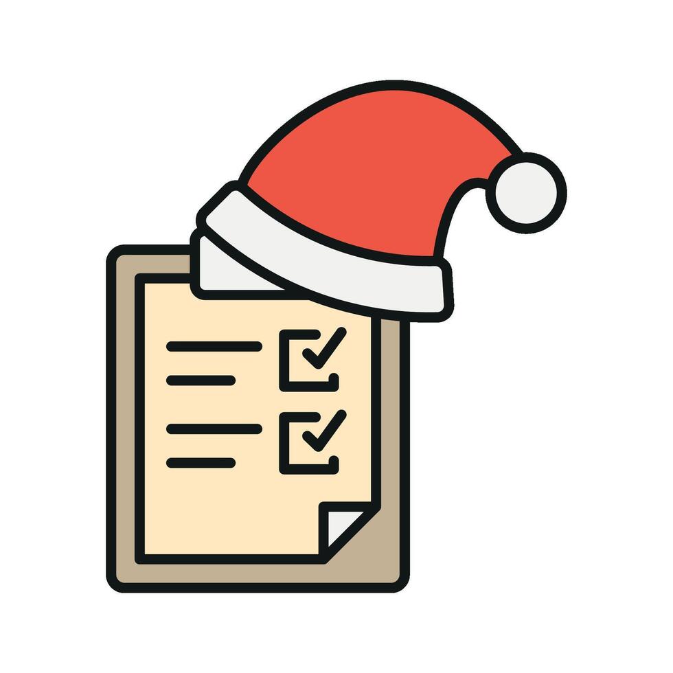 Santa list Christmas icon design embodies a modern, minimalist concept graphic vector