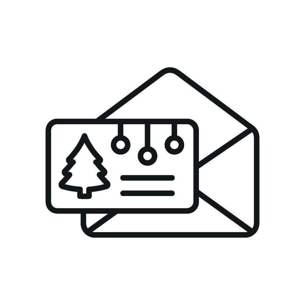 Christmas card icon design embraces modern minimalism while keeping the festive spirit vector