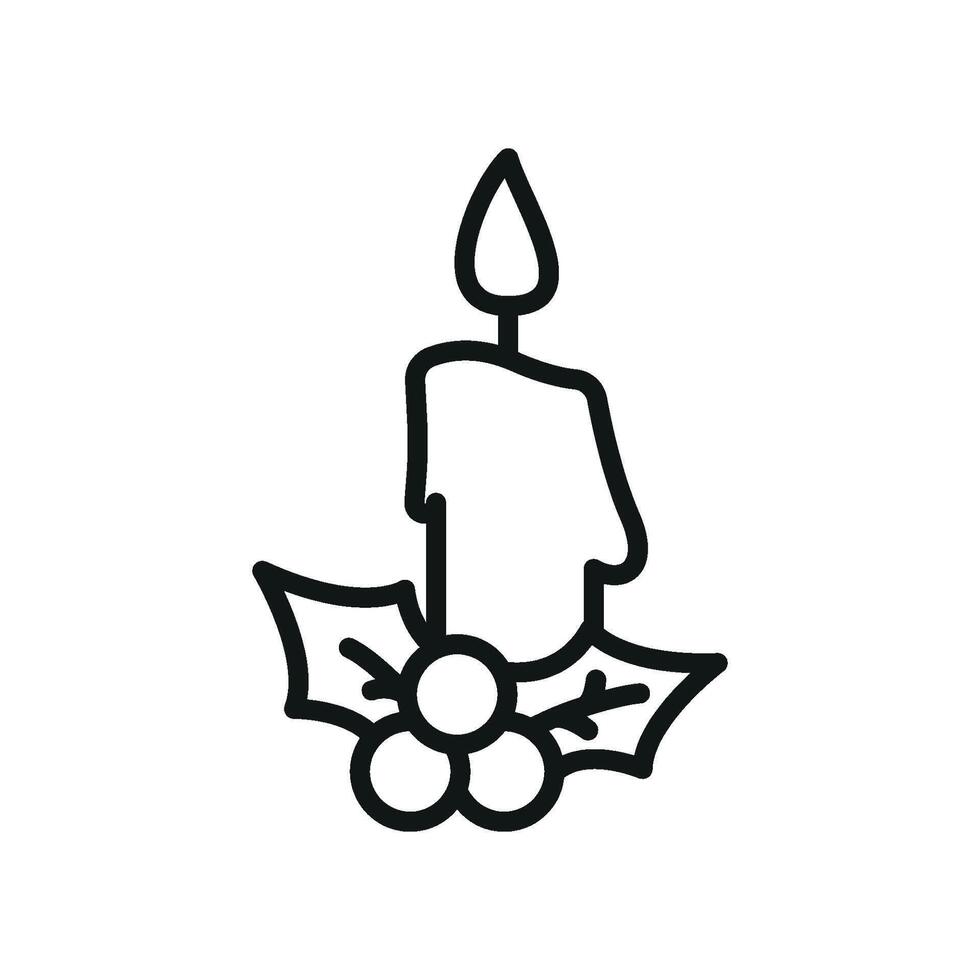 Christmas candle icon design integrates a sleek and minimalist graphic concept vector