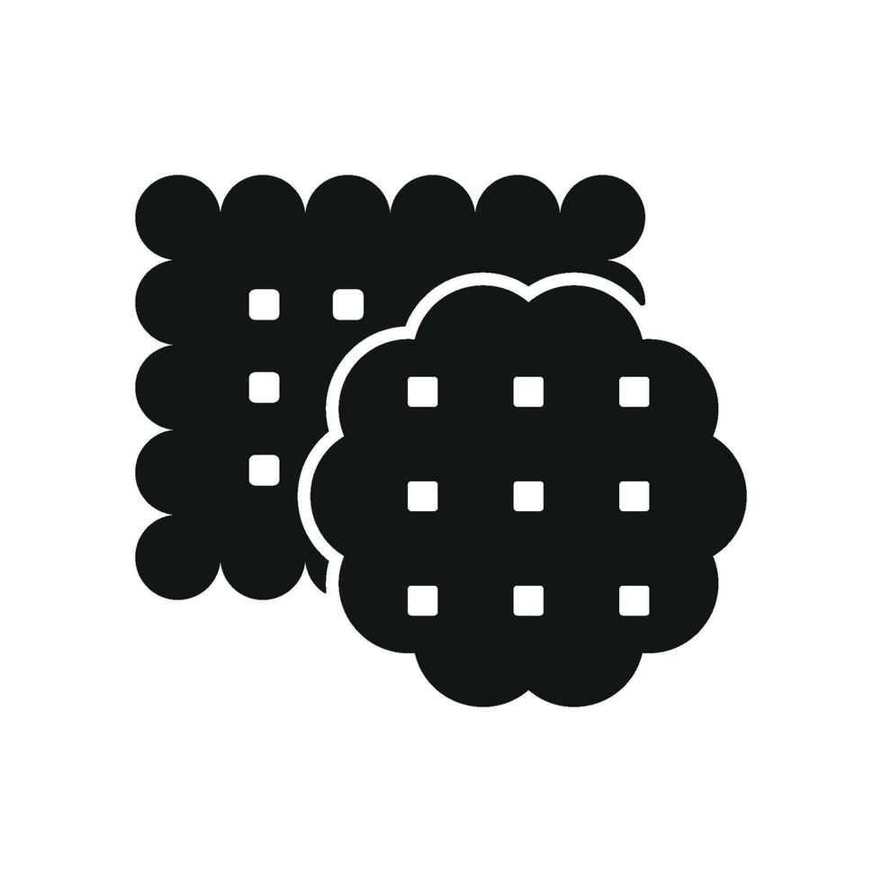 A clean and contemporary graphic representation of a biscuit food icon vector