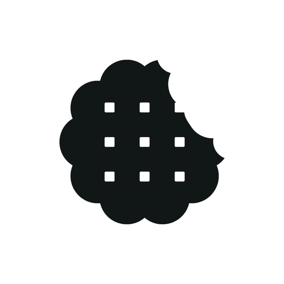 A crisp and minimalist graphic design for a modern biscuit food icon vector