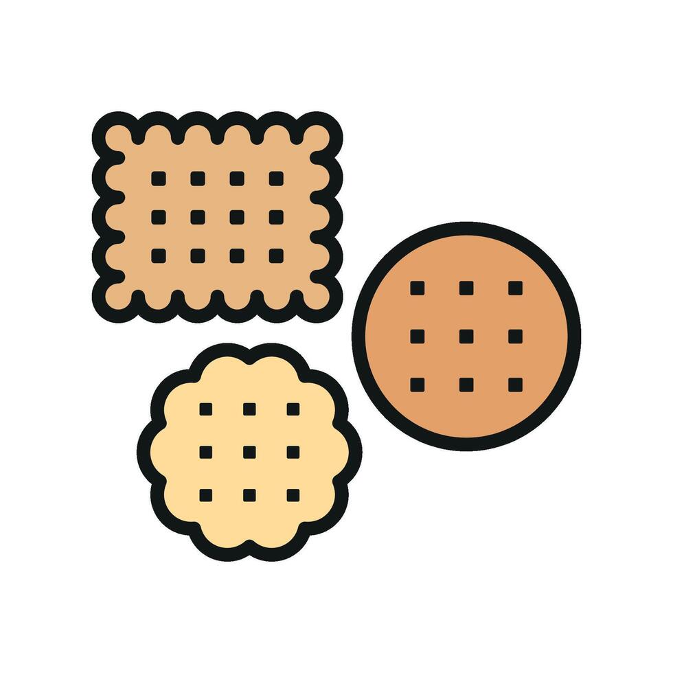 An innovative and modern biscuit food icon with a clean and minimal design vector