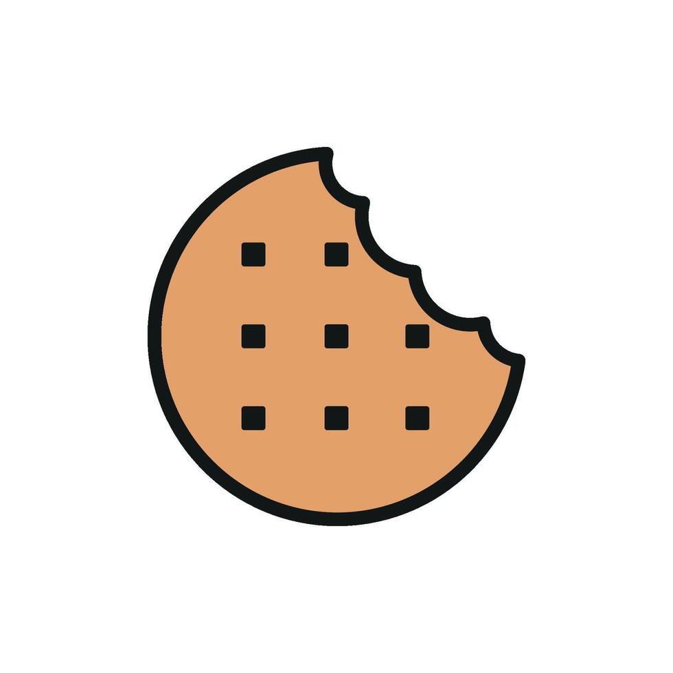 A visually balanced biscuit food icon created with a modern minimalist touch vector