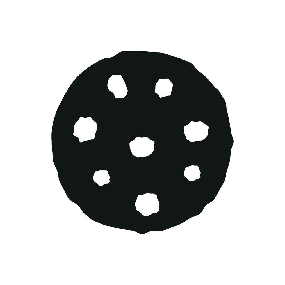 Sophisticated and elegant chocolate chip cookie icon created with a modern graphic aesthetic vector