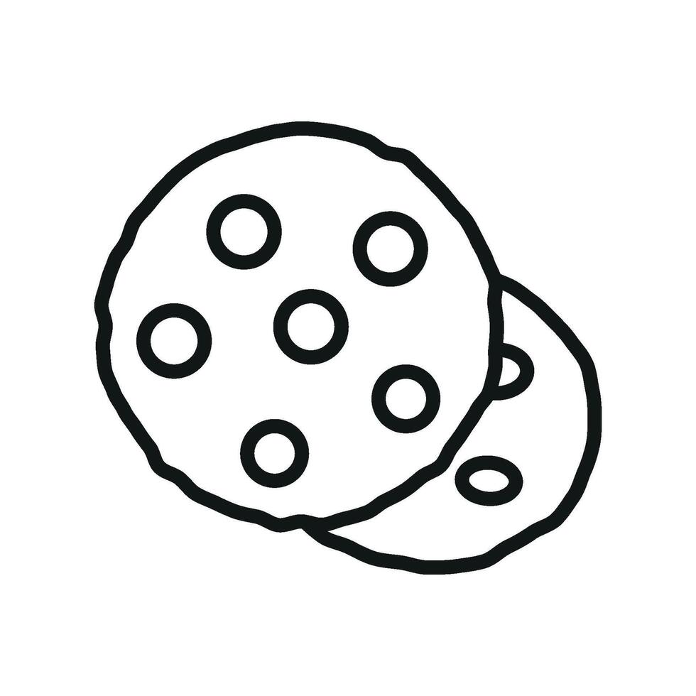 Chocolate chip cookie icon showcasing practicality with a minimalist and modern approach vector