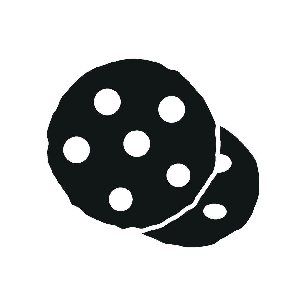 A polished and stylish representation of a chocolate chip cookie icon in a modern style vector