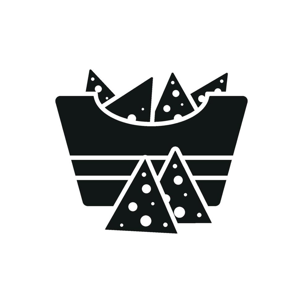 Corn chip food icon design incorporates a stylish and modern concept graphic vector