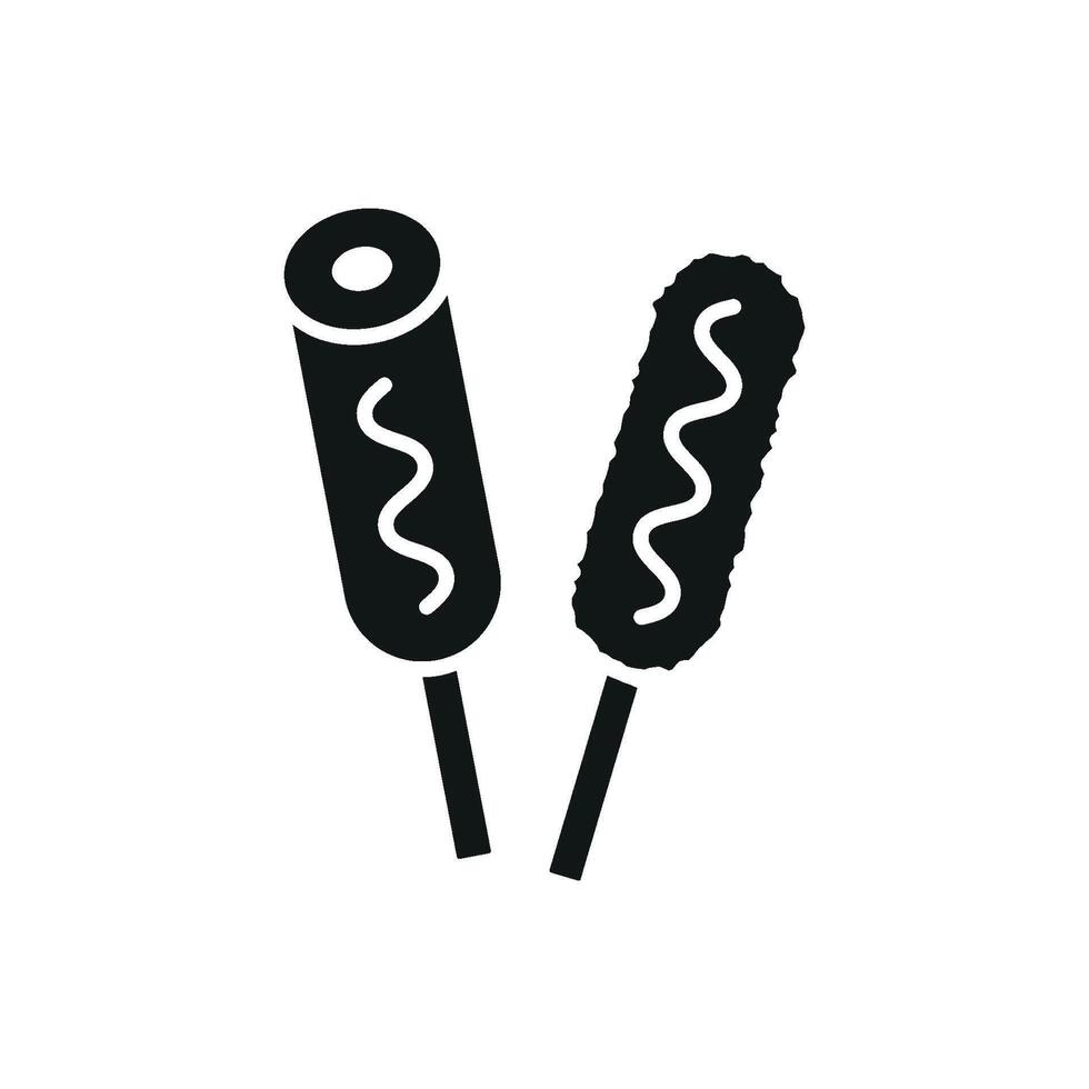 Simple and stylish corn dog food icon showcasing a modern design approach vector