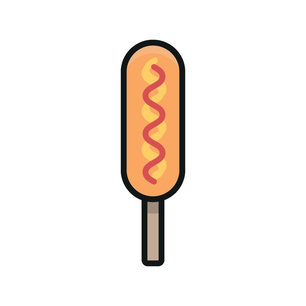 A sleek and functional corn dog food icon crafted with clean lines and style vector